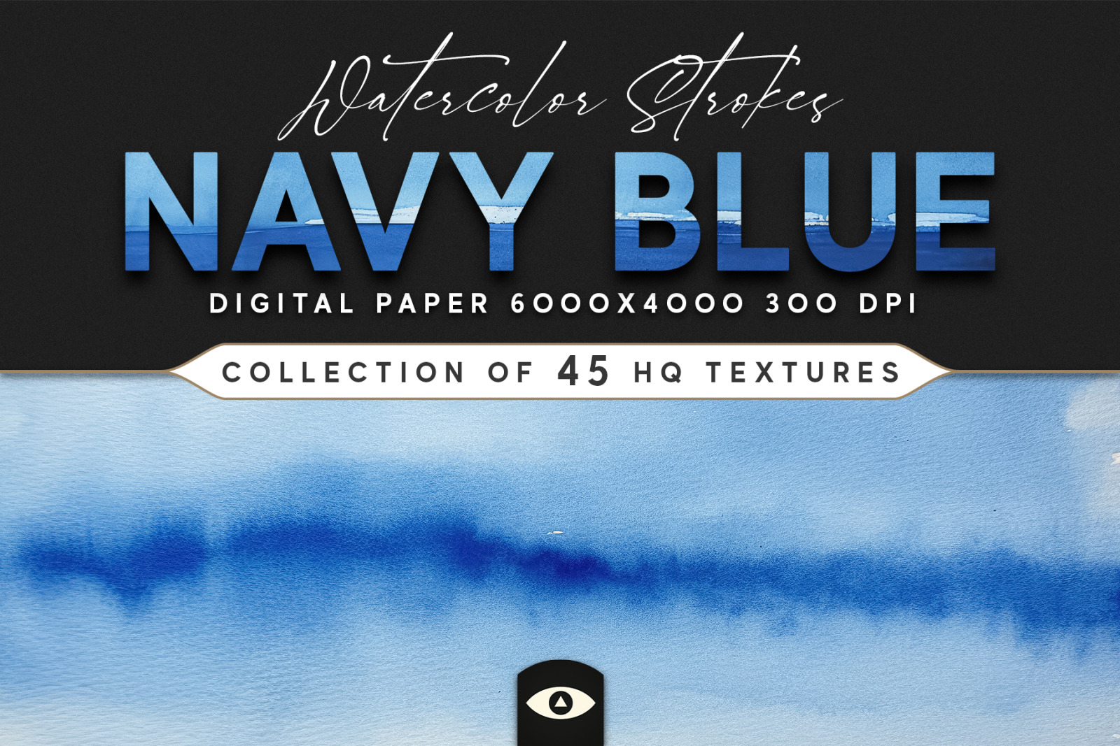 Watercolor Strokes Navy Blue Texture Pack
