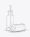Two Frosted Glass Dropper Bottles Mockup
