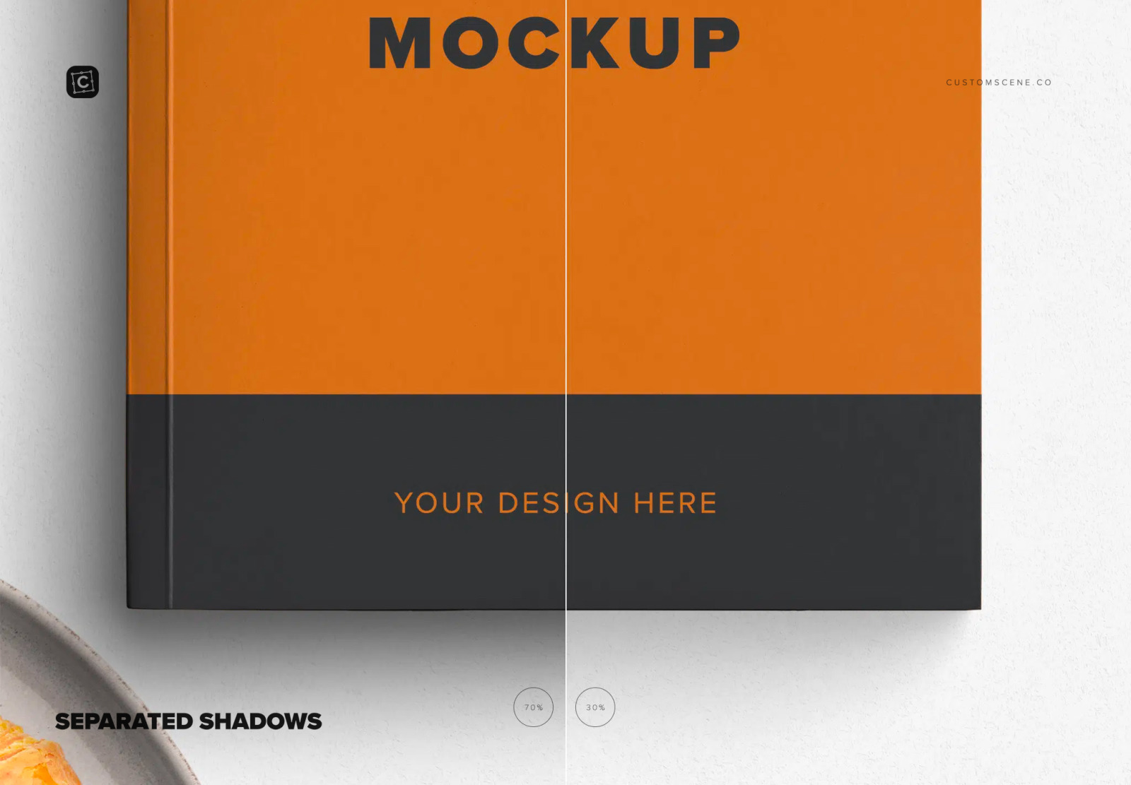 Book Cover with Breakfast Mockup Scene Book Cover with Breakfast Mockup Scene