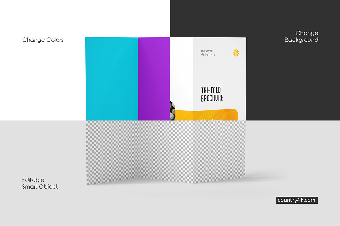 Tri-Fold Brochure Mockup Set Tri-Fold Brochure Mockup Set