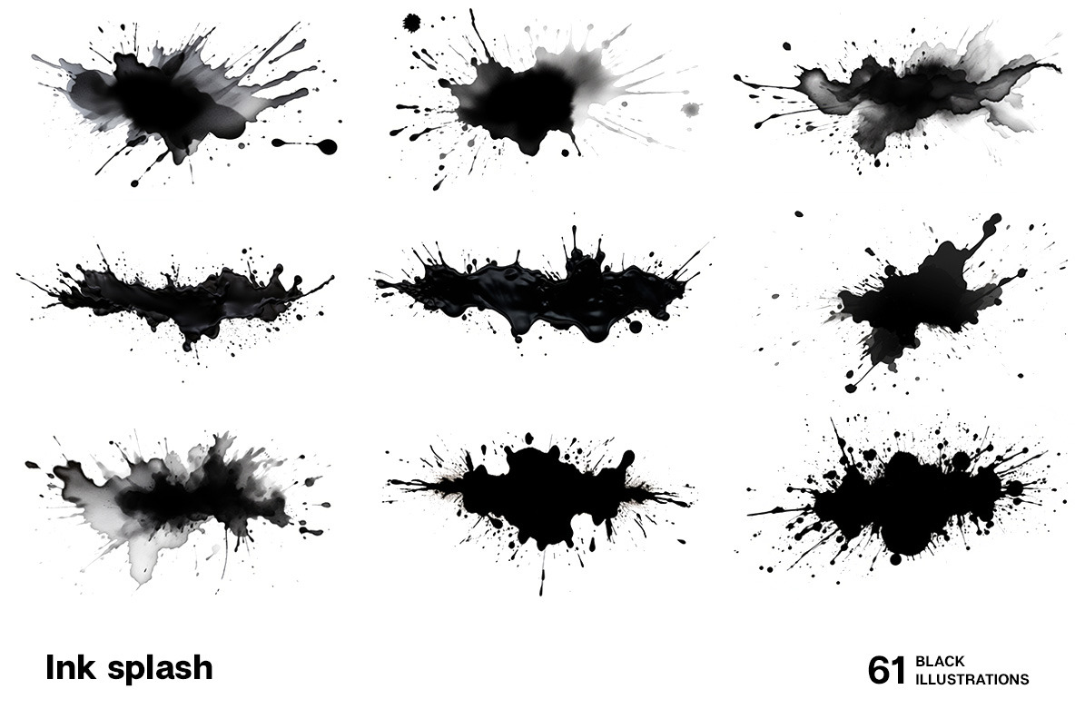 Black ink splash