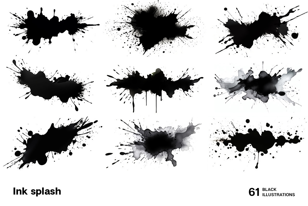 Black ink splash