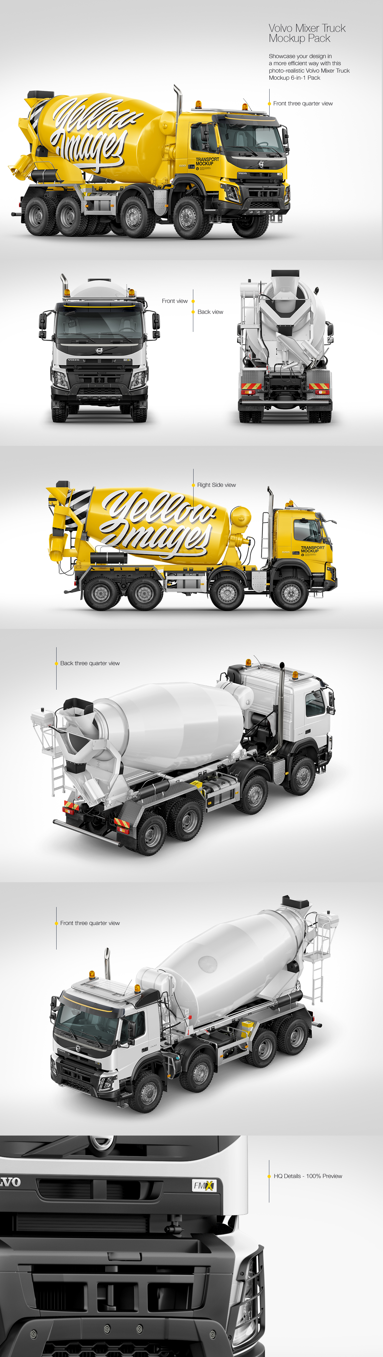 Cement Mixer Truck Mockup Pack