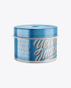 Metallic Round Tin Box Mockup - Front View (High-Angle Shot)