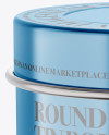 Metallic Round Tin Box Mockup - Front View (High-Angle Shot)