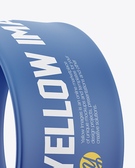 Rubber Slap Bracelet Mockup - Half Side View