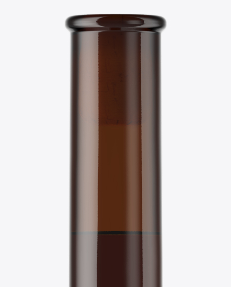 Amber Glass Red Wine Bottle With Cork Mockup