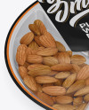 Plate with Nuts in Matte Film Mockup - Half Side View (High Angle Shot)