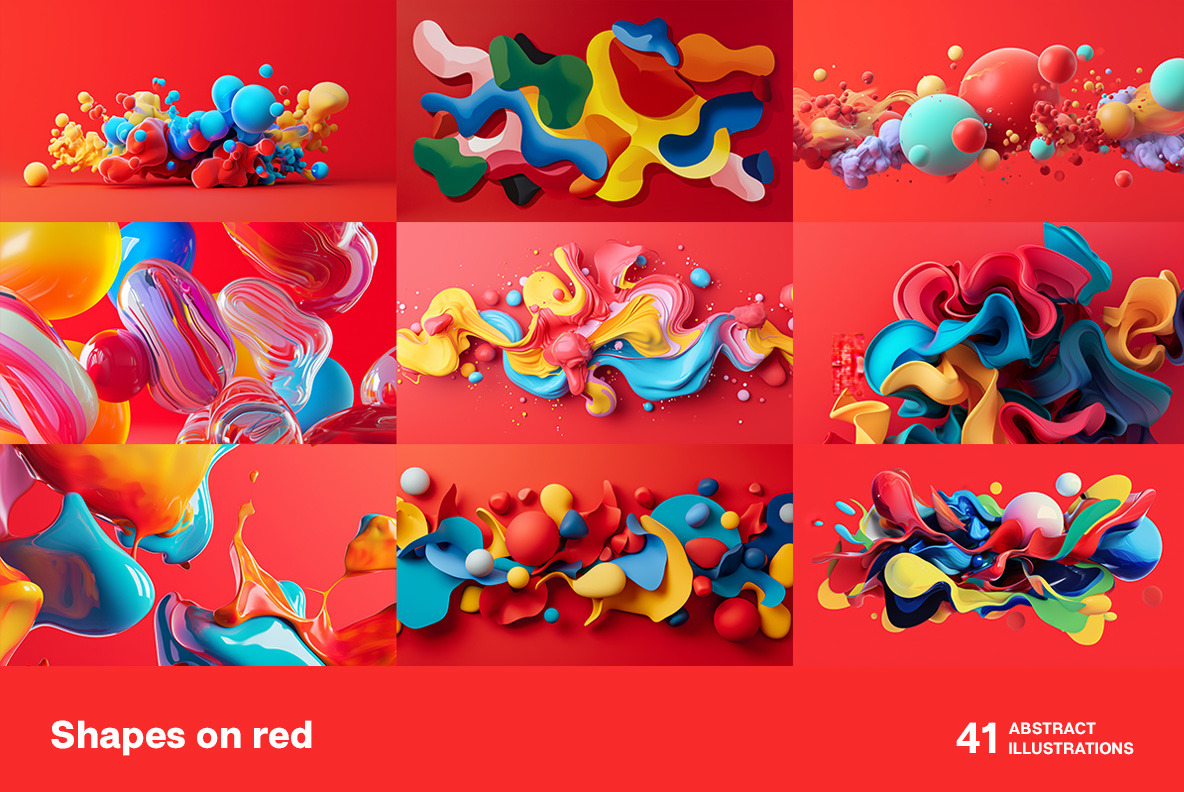 Shapes on red Shapes on red