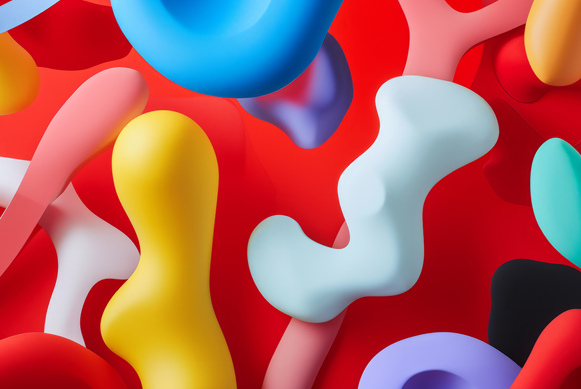 Shapes on red Shapes on red
