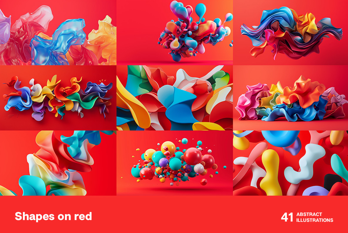Shapes on red Shapes on red