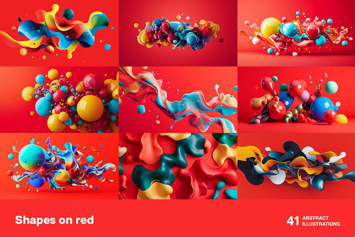 Shapes on red Shapes on red