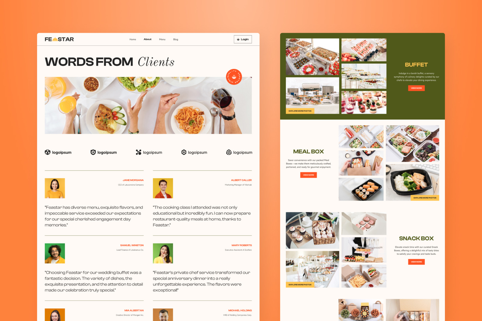 Feastar - Food Catering Website Feastar - Food Catering Website