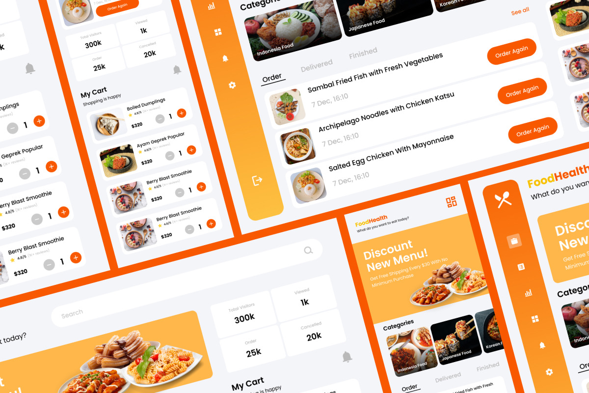 FoodHealth - Food Menu Dashboard V1