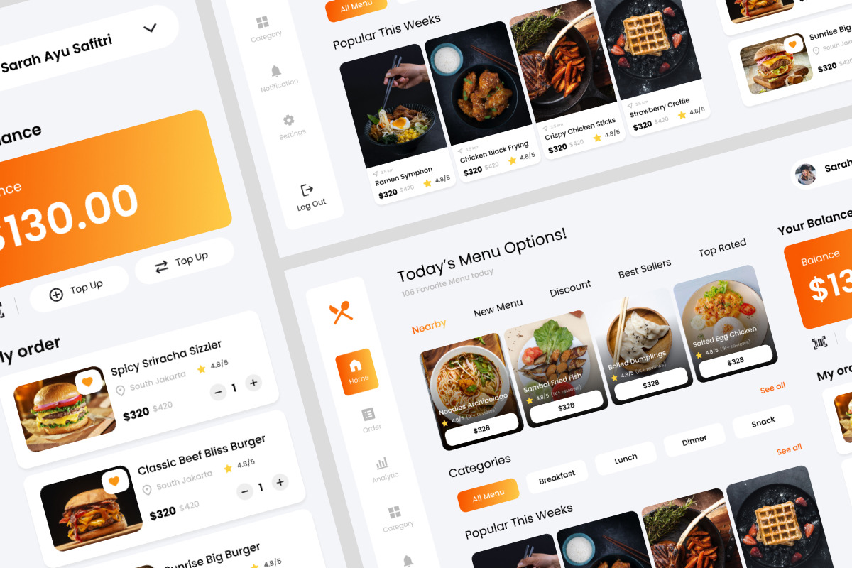 FoodHealth - Food Menu Dashboard V2