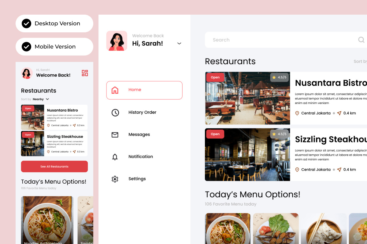 Flavors - Food Menu Dashboard V1 Flavors - Food Menu Dashboard V1