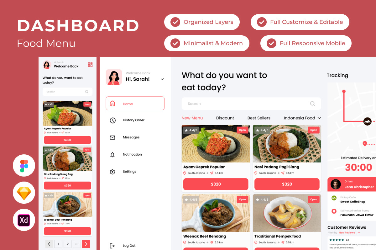 Flavors - Food Menu Dashboard V2