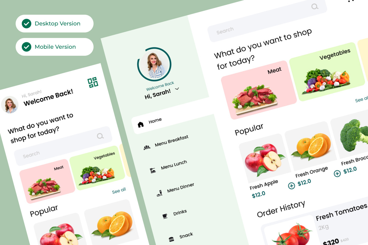 FreshCart - Grocery Dashboard V1 FreshCart - Grocery Dashboard V1