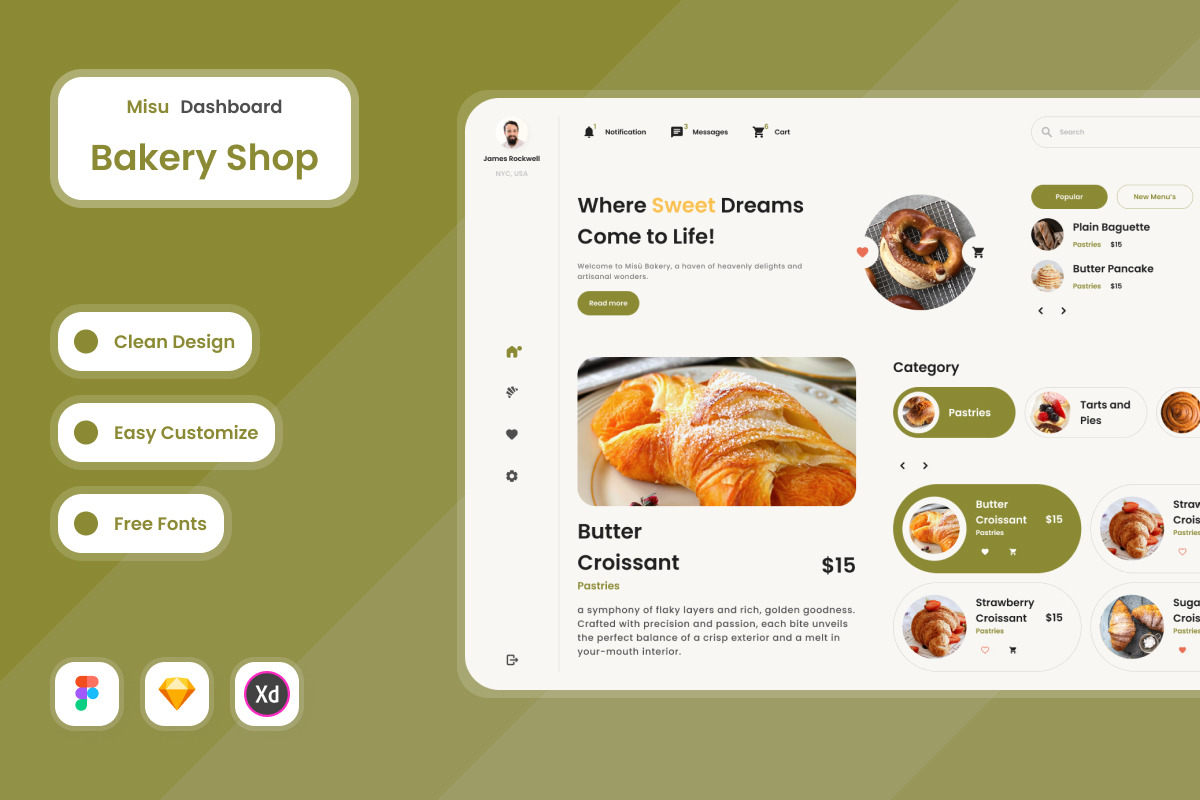 Misu - Bakery Shop Dashboard V1 Misu - Bakery Shop Dashboard V1