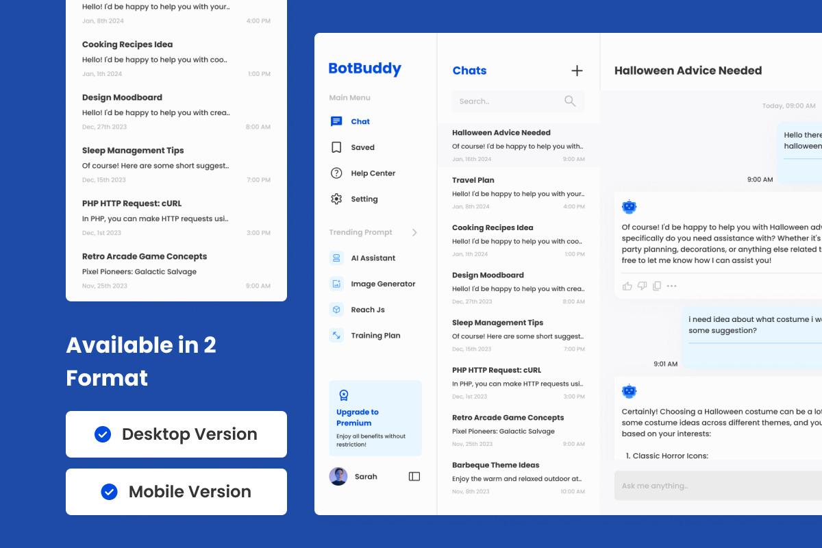BotBuddy - AI Chatbot Dashboard V1 BotBuddy - AI Chatbot Dashboard V1