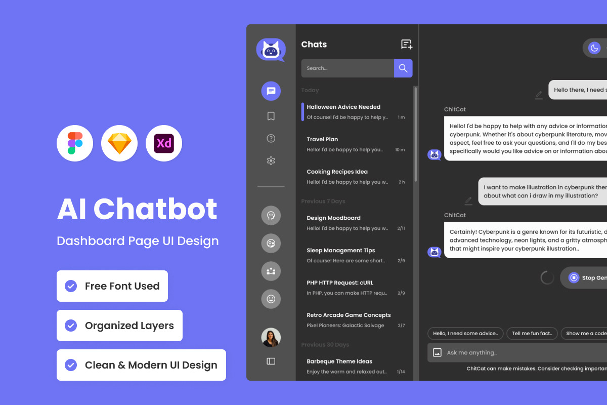 ChitCat - AI Chatbot Dashboard V1