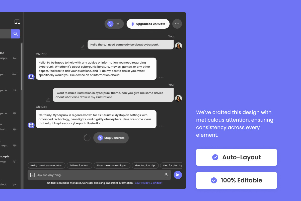 ChitCat - AI Chatbot Dashboard V1