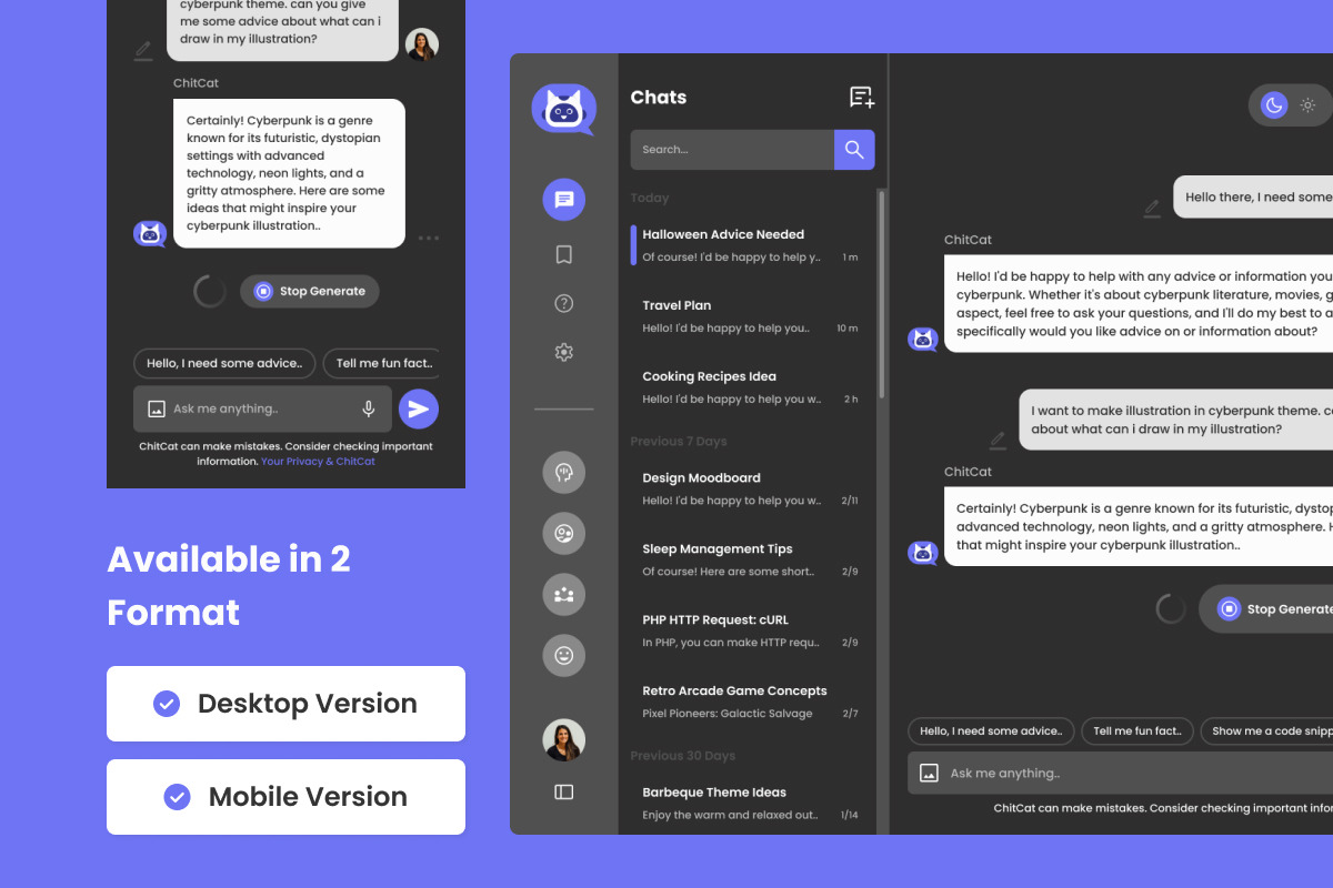 ChitCat - AI Chatbot Dashboard V1 ChitCat - AI Chatbot Dashboard V1