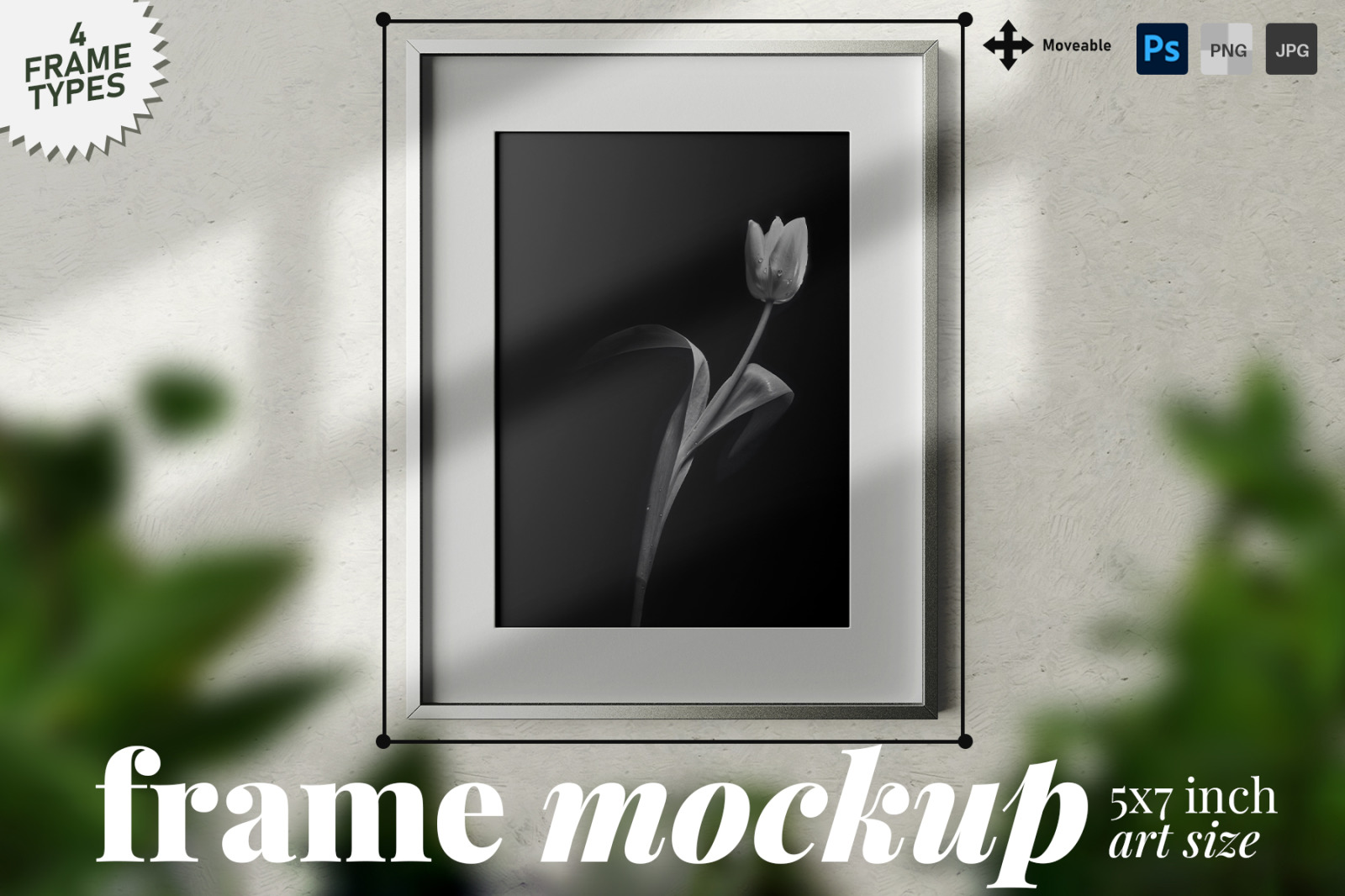 Frame Art Size 5X7 Inch Editable PSD Mockup Set