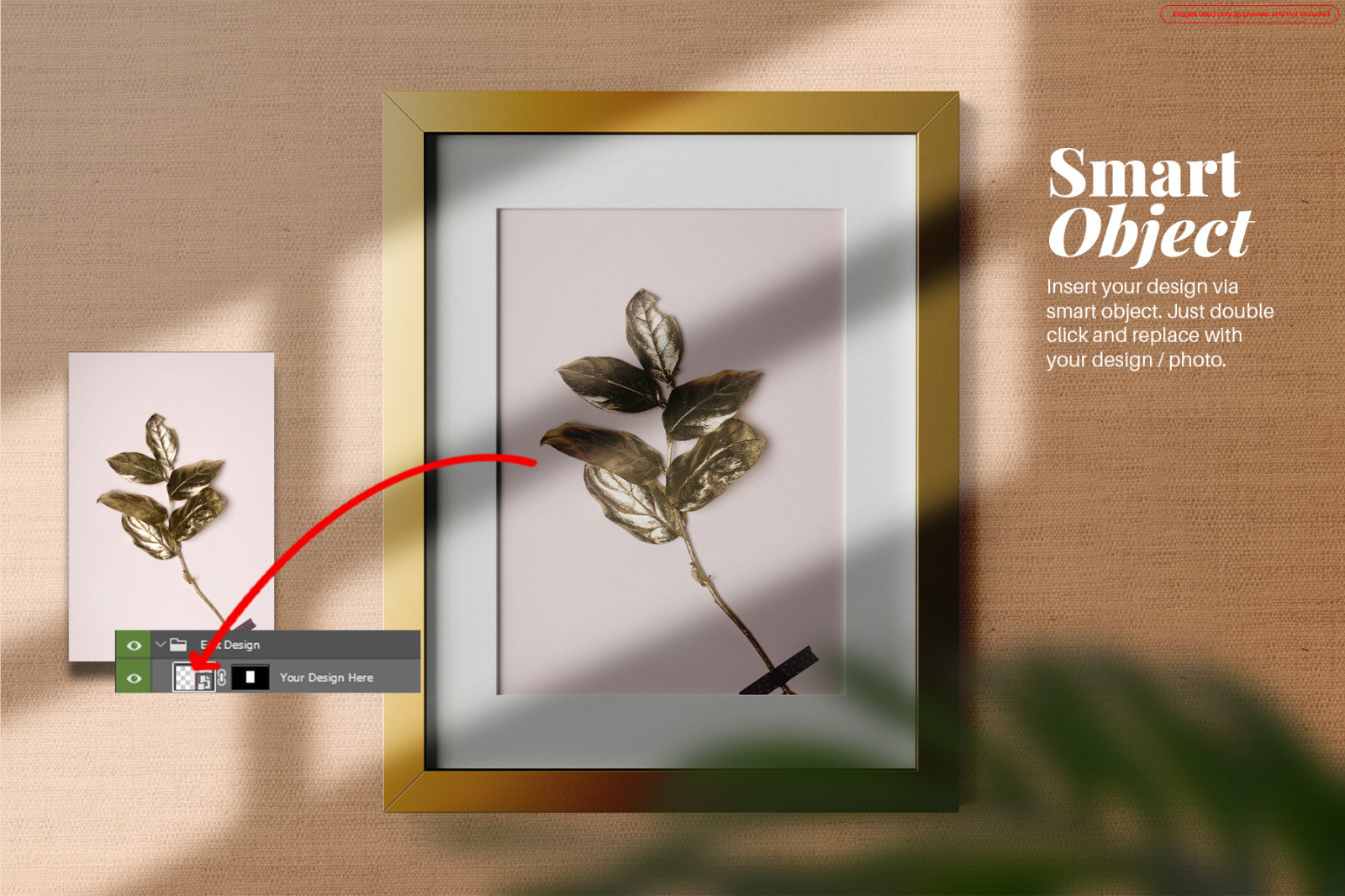 Frame Art Size 5X7 Inch Editable PSD Mockup Set