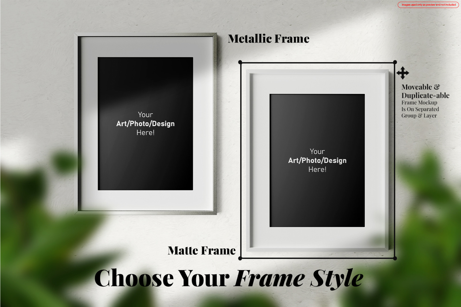 Frame Art Size 5X7 Inch Editable PSD Mockup Set