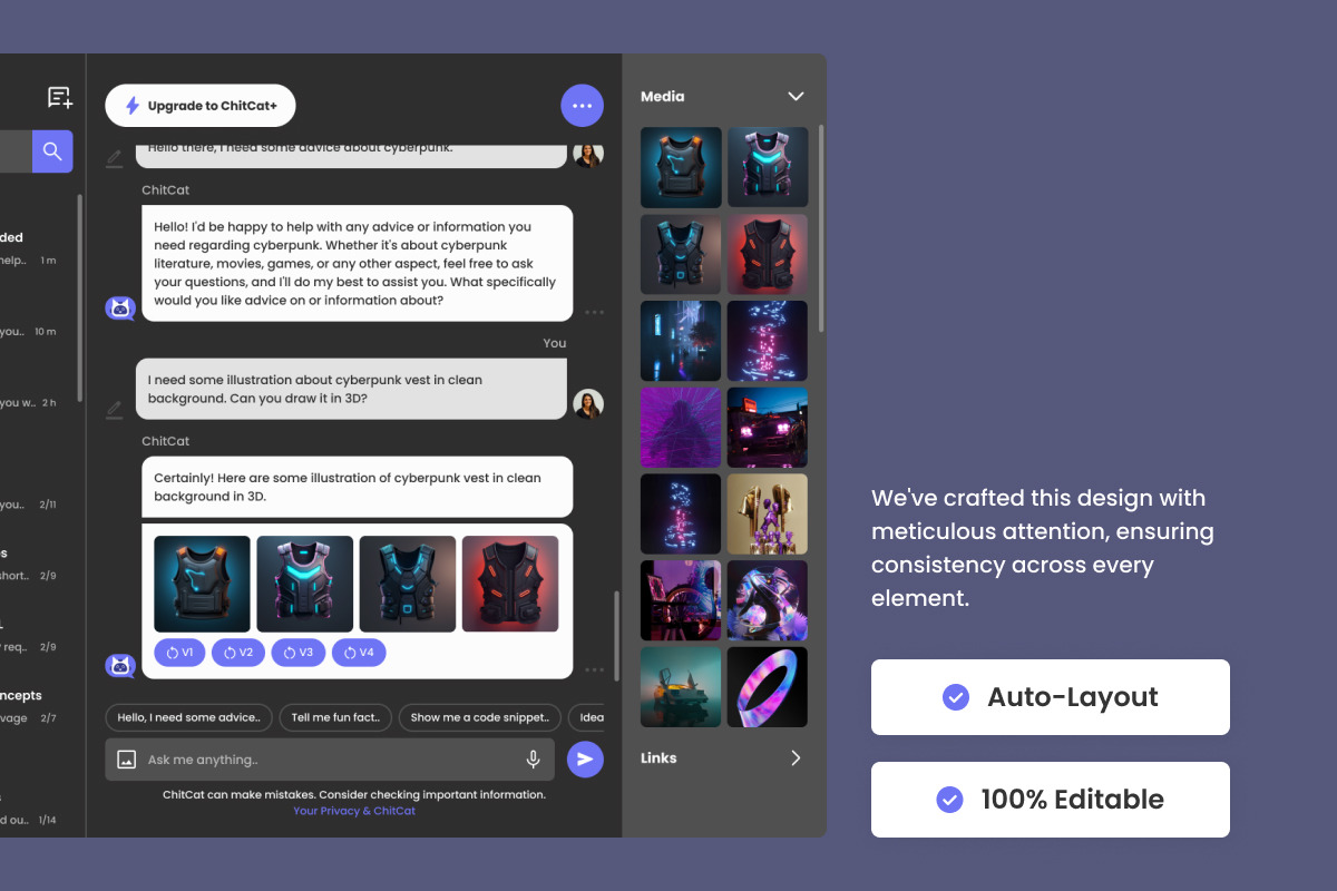 ChitCat - AI Chatbot Dashboard V2 on Yellow Images Creative Store - 130836