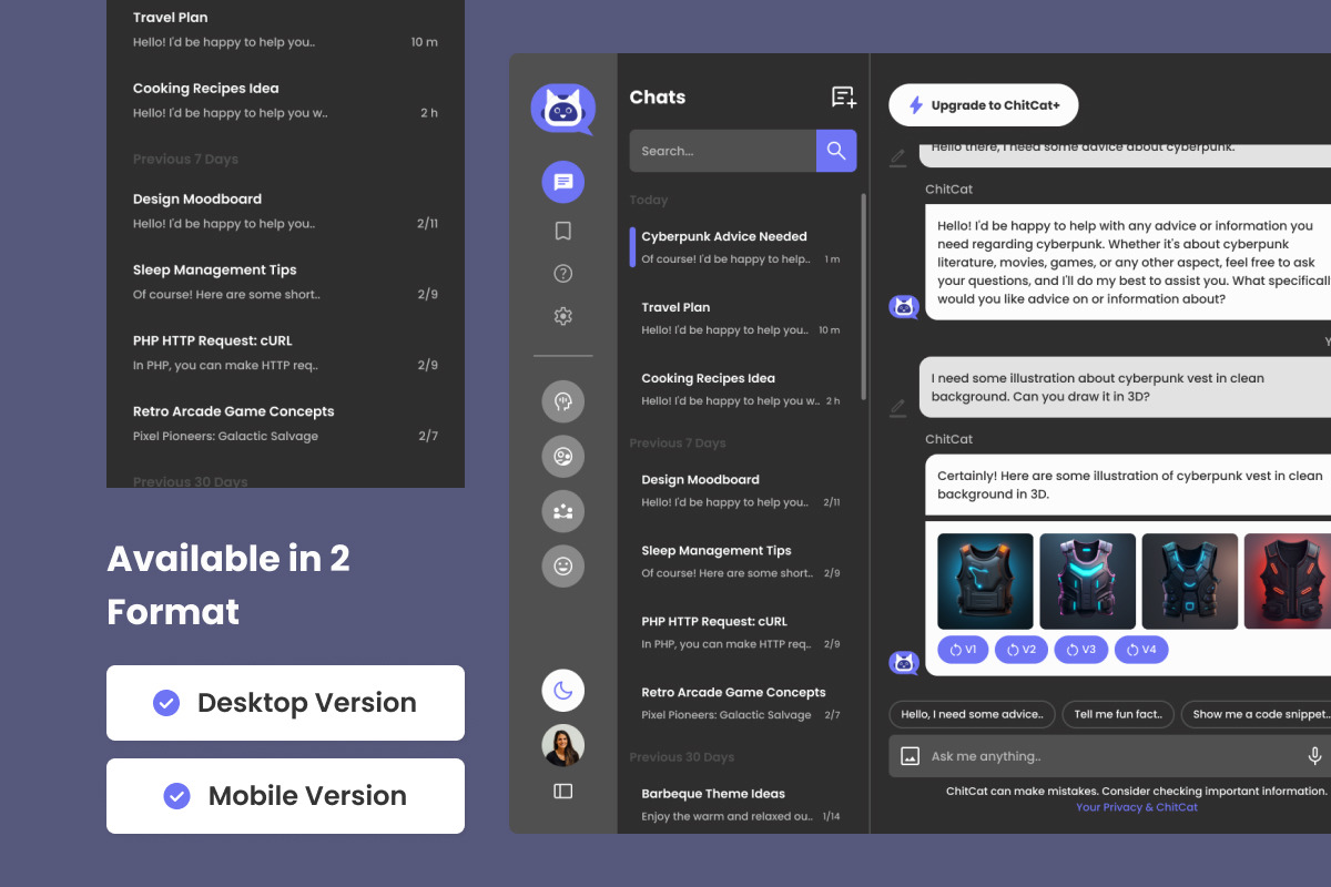 ChitCat - AI Chatbot Dashboard V2 ChitCat - AI Chatbot Dashboard V2