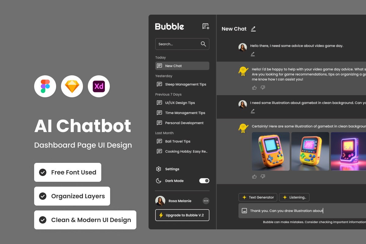 Bubble - AI Chatbot Dashboard V2