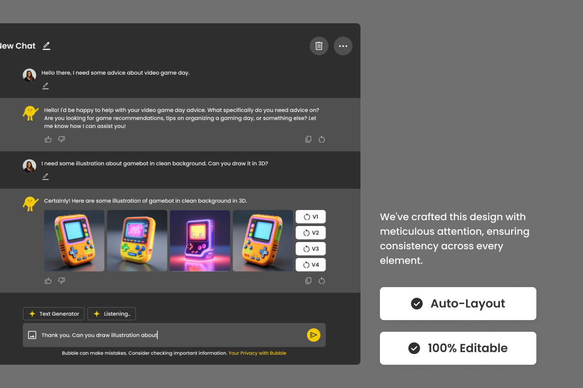 Bubble - AI Chatbot Dashboard V2