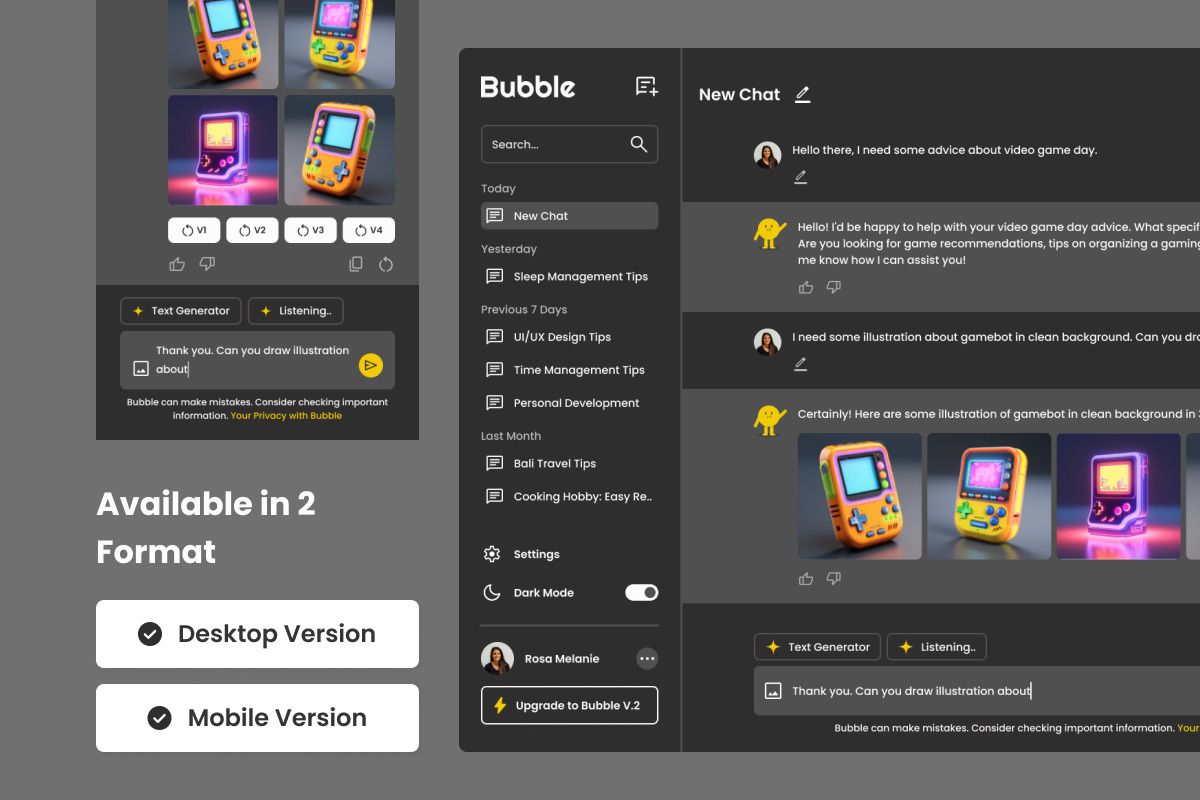 Bubble - AI Chatbot Dashboard V2