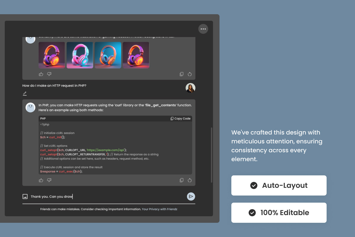 Friendz - AI Chatbot Dashboard V1 Friendz - AI Chatbot Dashboard V1