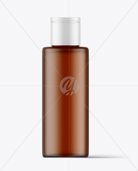 Frosted Amber Cosmetic Bottle Mockup