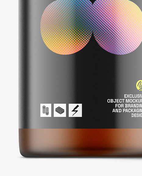 Frosted Amber Cosmetic Bottle Mockup