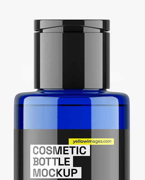 Blue Cosmetic Bottle Mockup