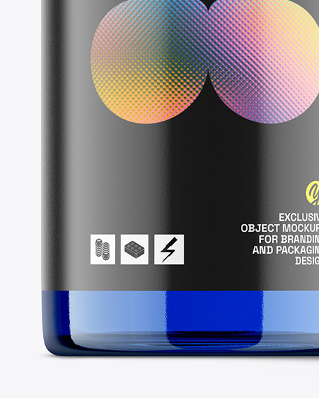 Blue Cosmetic Bottle Mockup