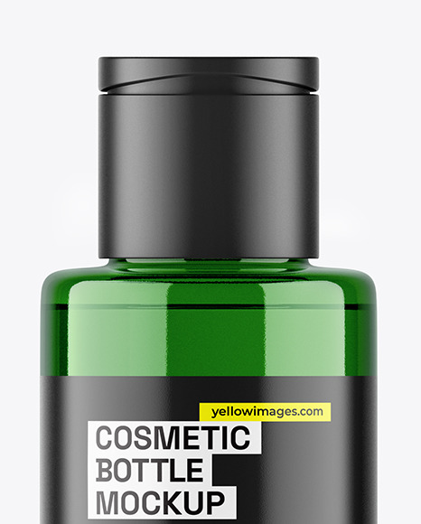 Green Cosmetic Bottle Mockup