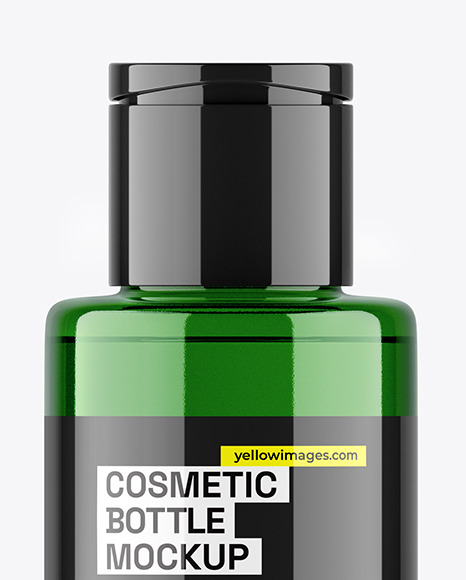 Green Cosmetic Bottle Mockup