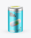 Matte Metallic Tea Tin Can Mockup