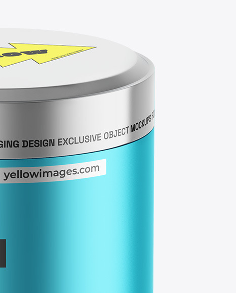 Matte Metallic Tea Tin Can Mockup