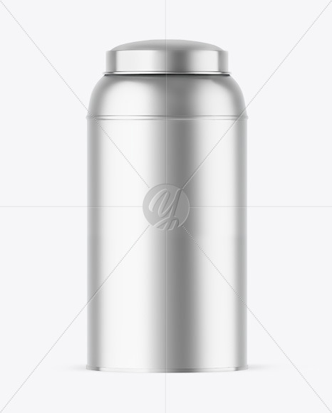 Matte Metallic Tea Tin Can Mockup