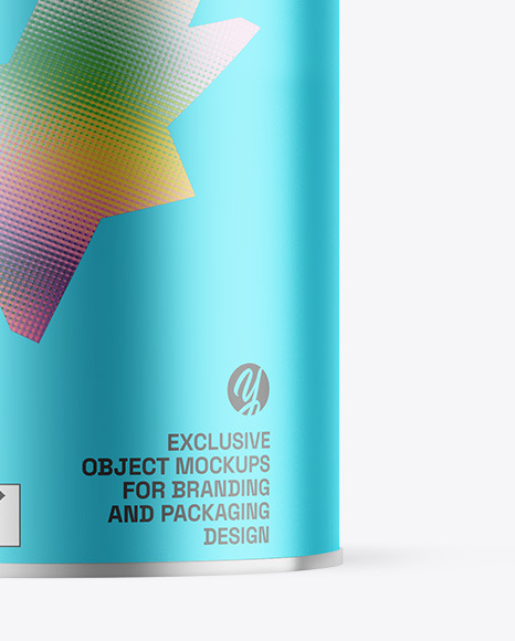 Matte Metallic Tea Tin Can Mockup