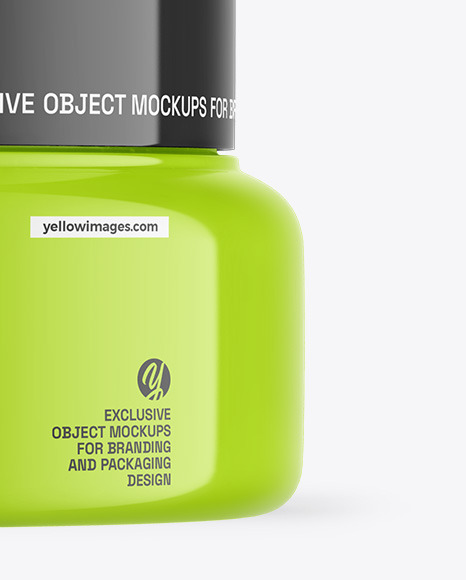 Glossy Cosmetic Jar Mockup