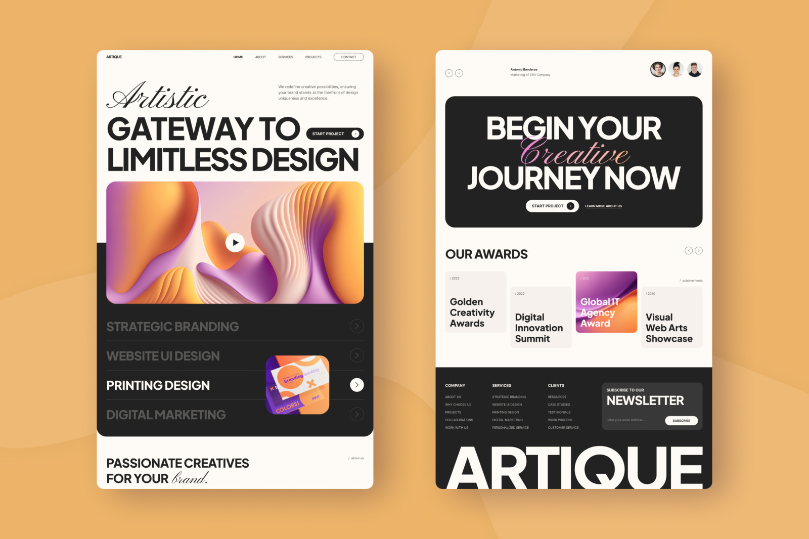 Artique - Creative Agency Landing Page