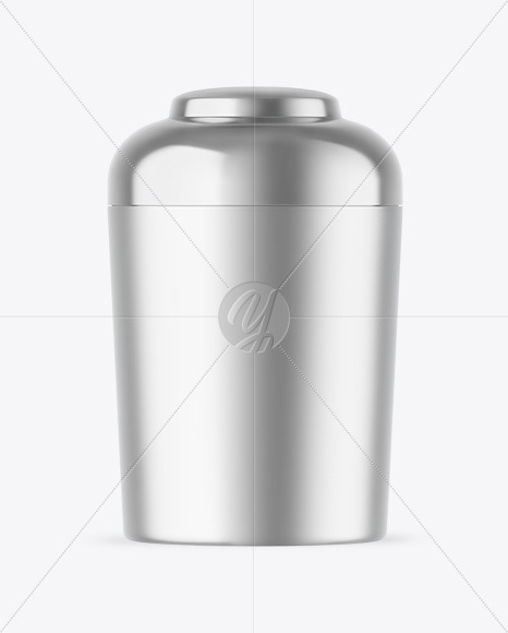 Matte Metallic Tea Tin Can Mockup