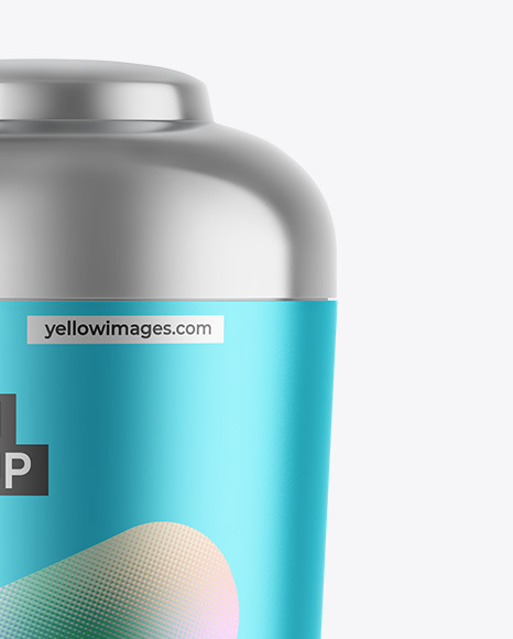 Matte Metallic Tea Tin Can Mockup